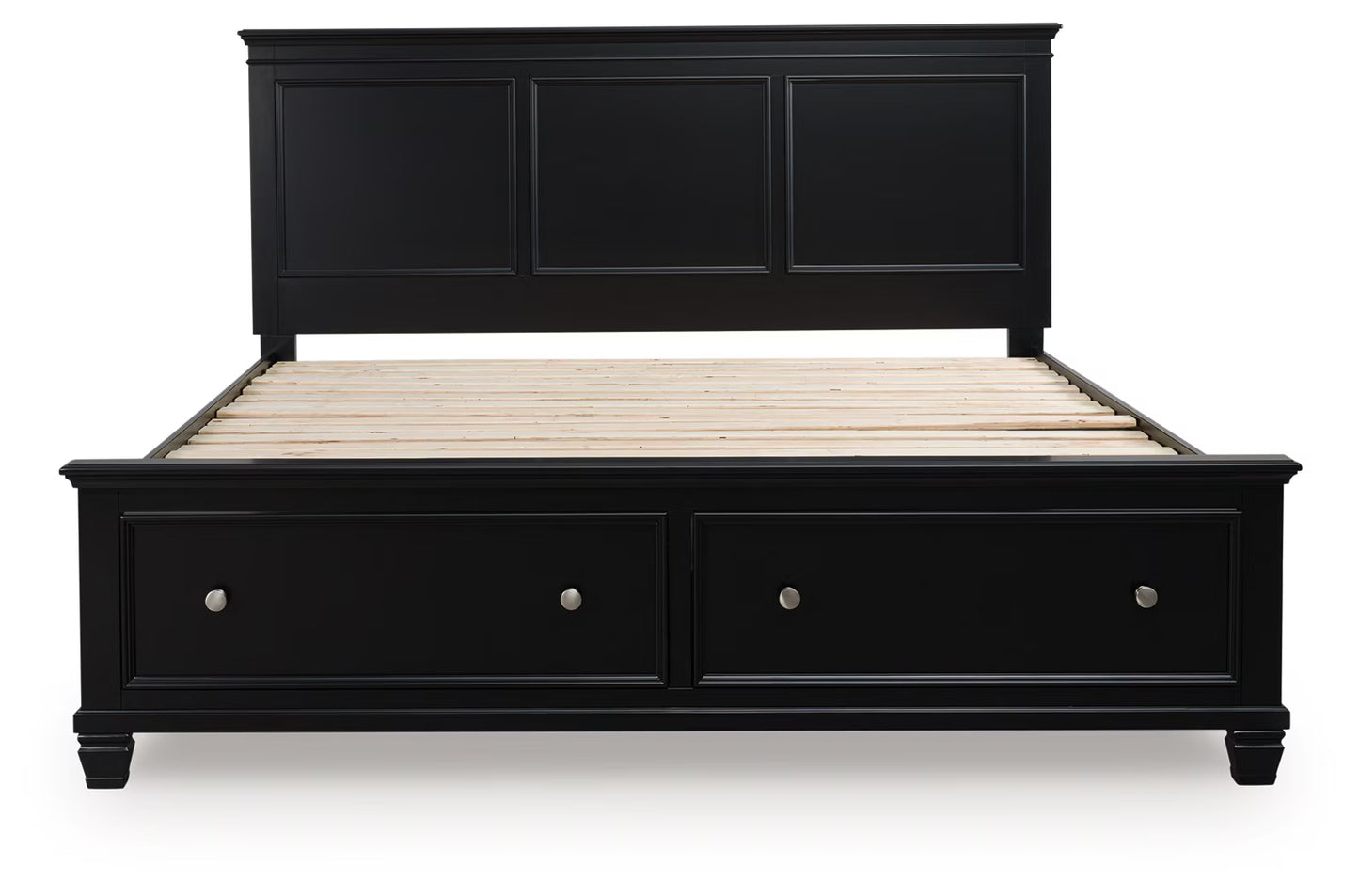 Lanolee - Black - California King Panel Storage Bed