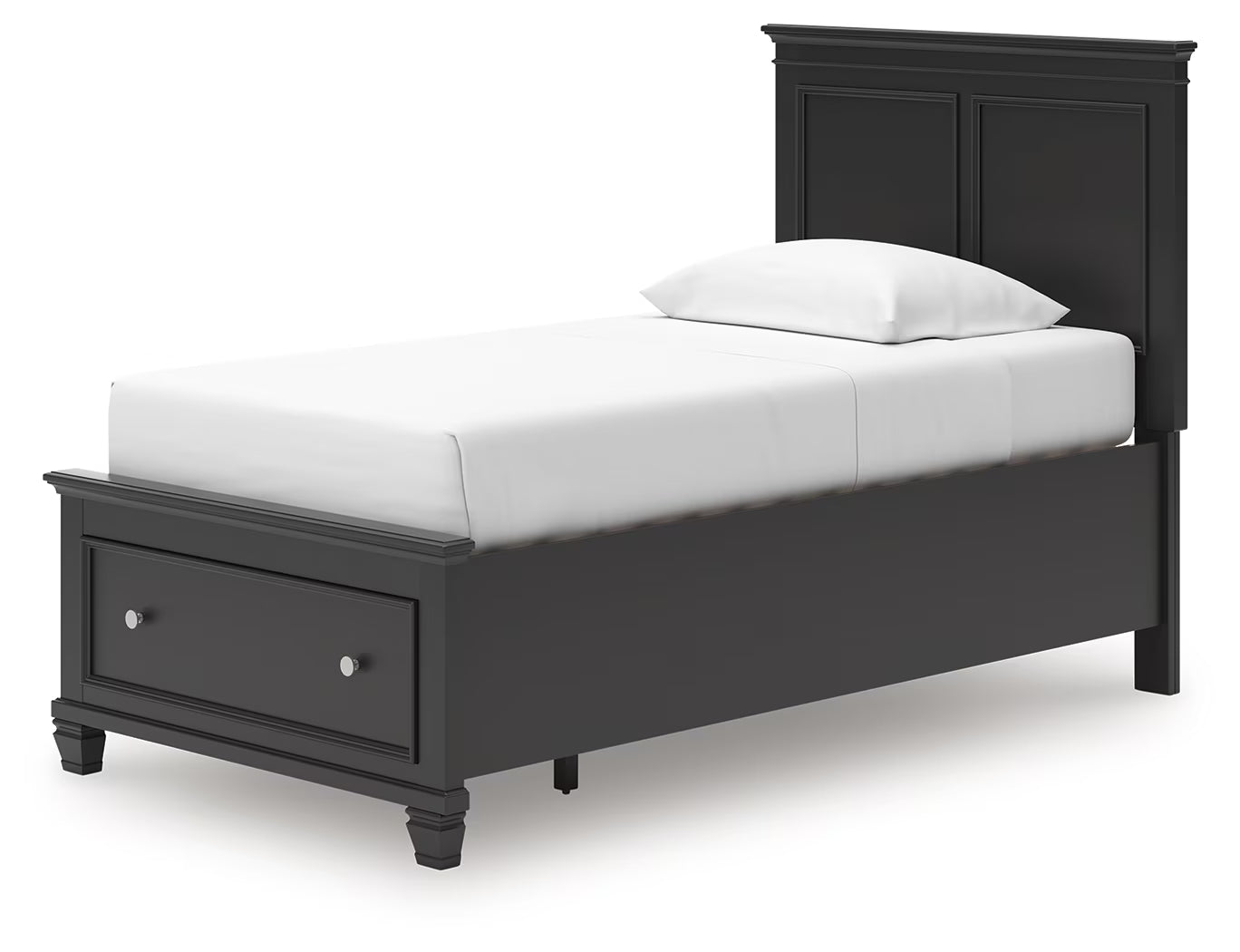 Lanolee - Black - Twin Panel Storage Bed