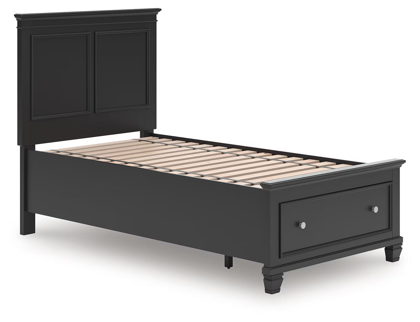 Lanolee - Black - Twin Panel Storage Bed