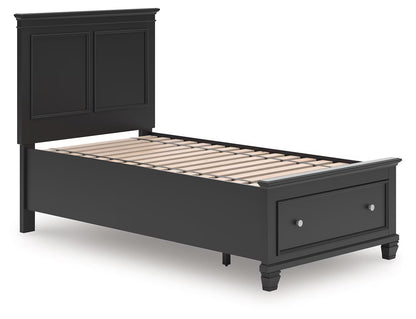 Lanolee - Black - Twin Panel Storage Bed