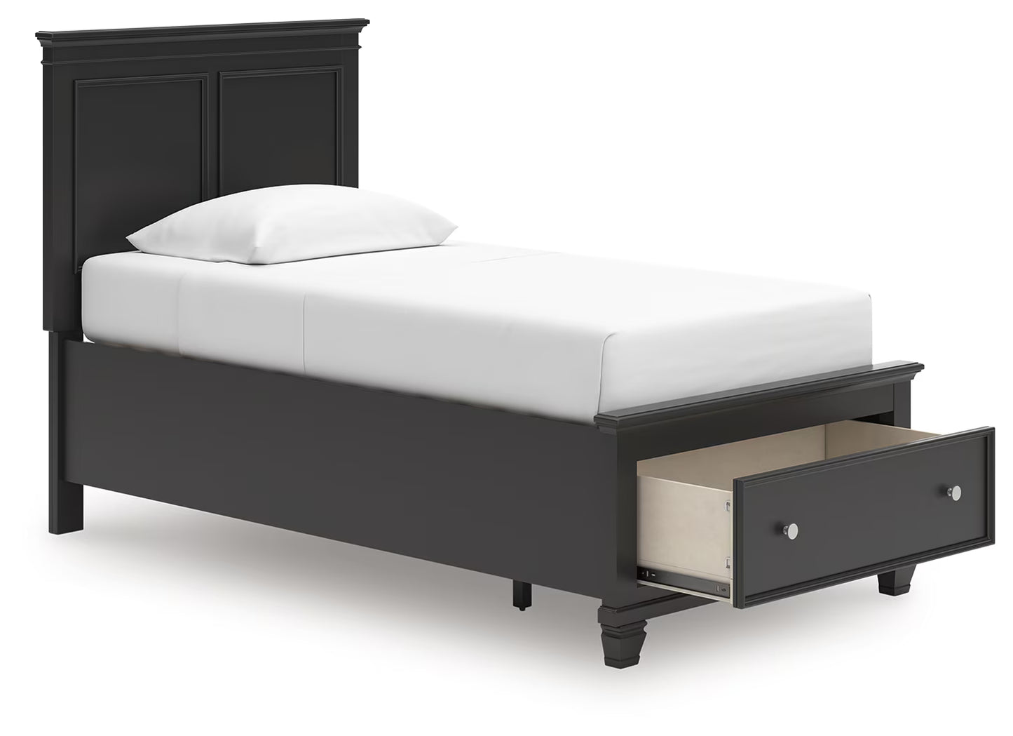 Lanolee - Black - Twin Panel Storage Bed