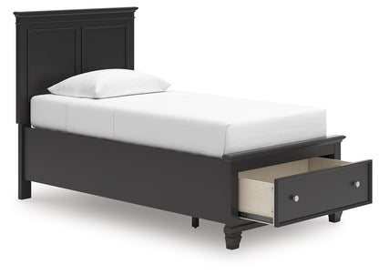 Lanolee - Black - Twin Panel Storage Bed