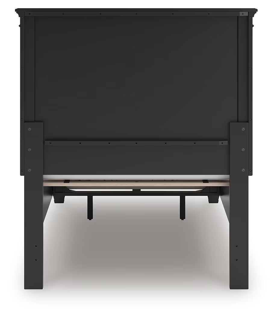 Lanolee - Black - Twin Panel Storage Bed
