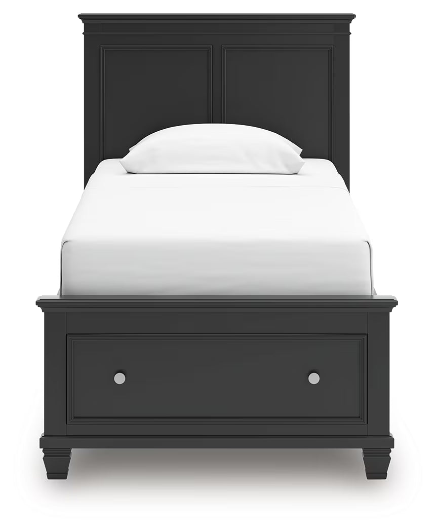 Lanolee - Black - Twin Panel Storage Bed