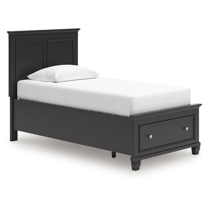 Lanolee - Black - Twin Panel Storage Bed
