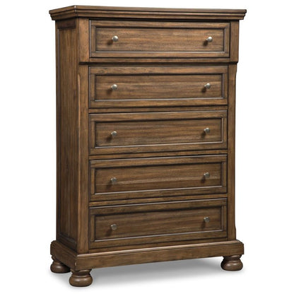 Flynnter - Medium Brown - Five Drawer Chest