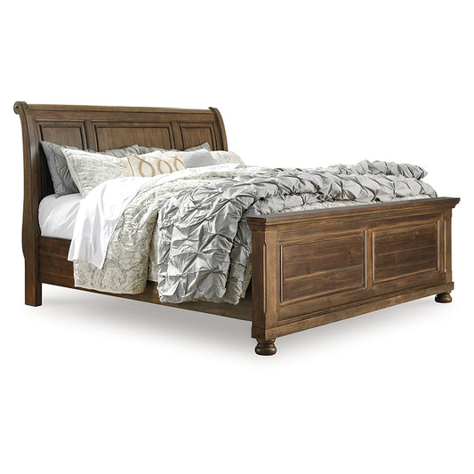 Flynnter - Medium Brown - Queen Sleigh Bed