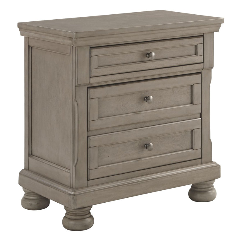 Lettner - Light Gray - Two Drawer Night Stand