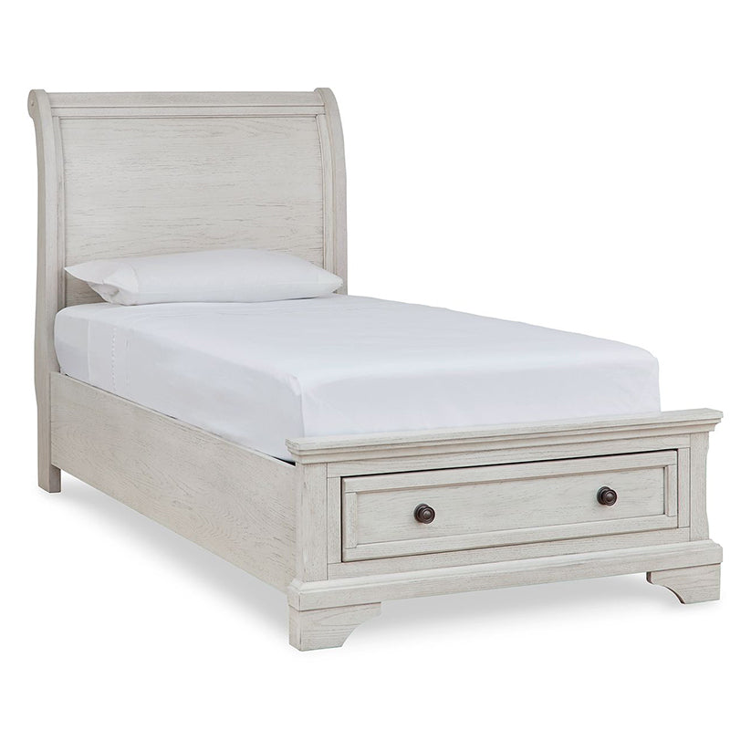 Robbinsdale - Antique White - Twin Sleigh Storage Bed