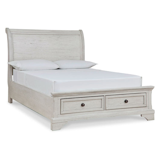 Robbinsdale - Antique White - Full Sleigh Storage Bed