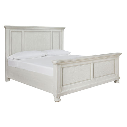 Robbinsdale - Antique White - King Panel Bed