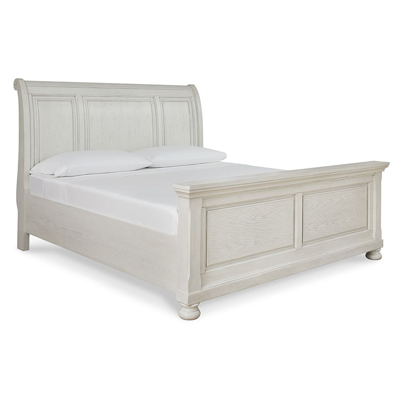 Robbinsdale - Antique White - King Sleigh Bed