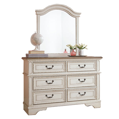 Realyn - Two-tone - Dresser, Mirror - 6-drawer