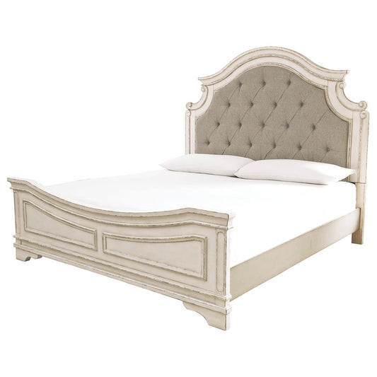 Realyn - Two-tone - Queen Upholstered Panel Bed