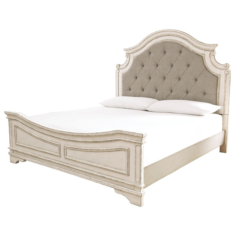 Realyn - Two-tone - King Upholstered Panel Bed
