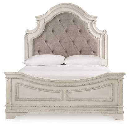 Realyn - Queen Upholstered Panel Bed - Chipped White