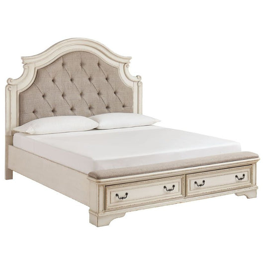 Realyn - White / Brown / Beige - California King Upholstered Bed