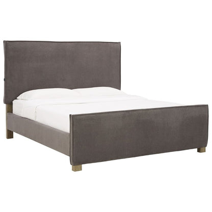 Krystanza - Weathered Gray - Queen Upholstered Panel Bed