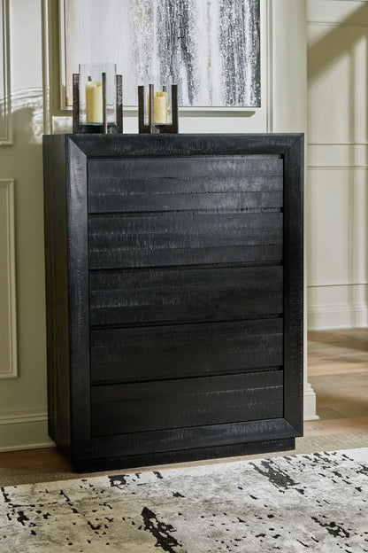 Londer - Black - Five Drawer Chest
