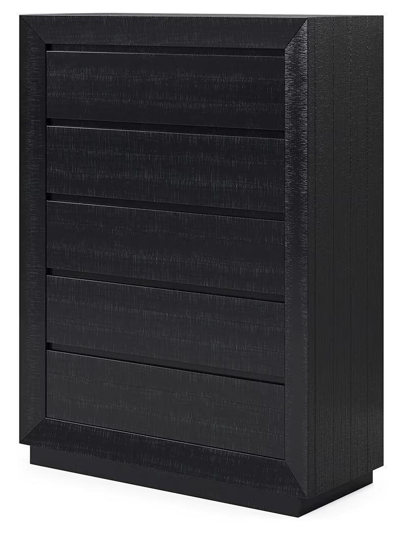 Londer - Black - Five Drawer Chest