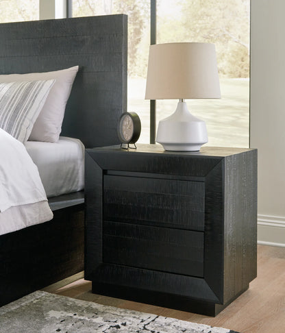 Londer - Black - Two Drawer Night Stand