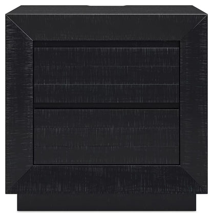 Londer - Black - Two Drawer Night Stand
