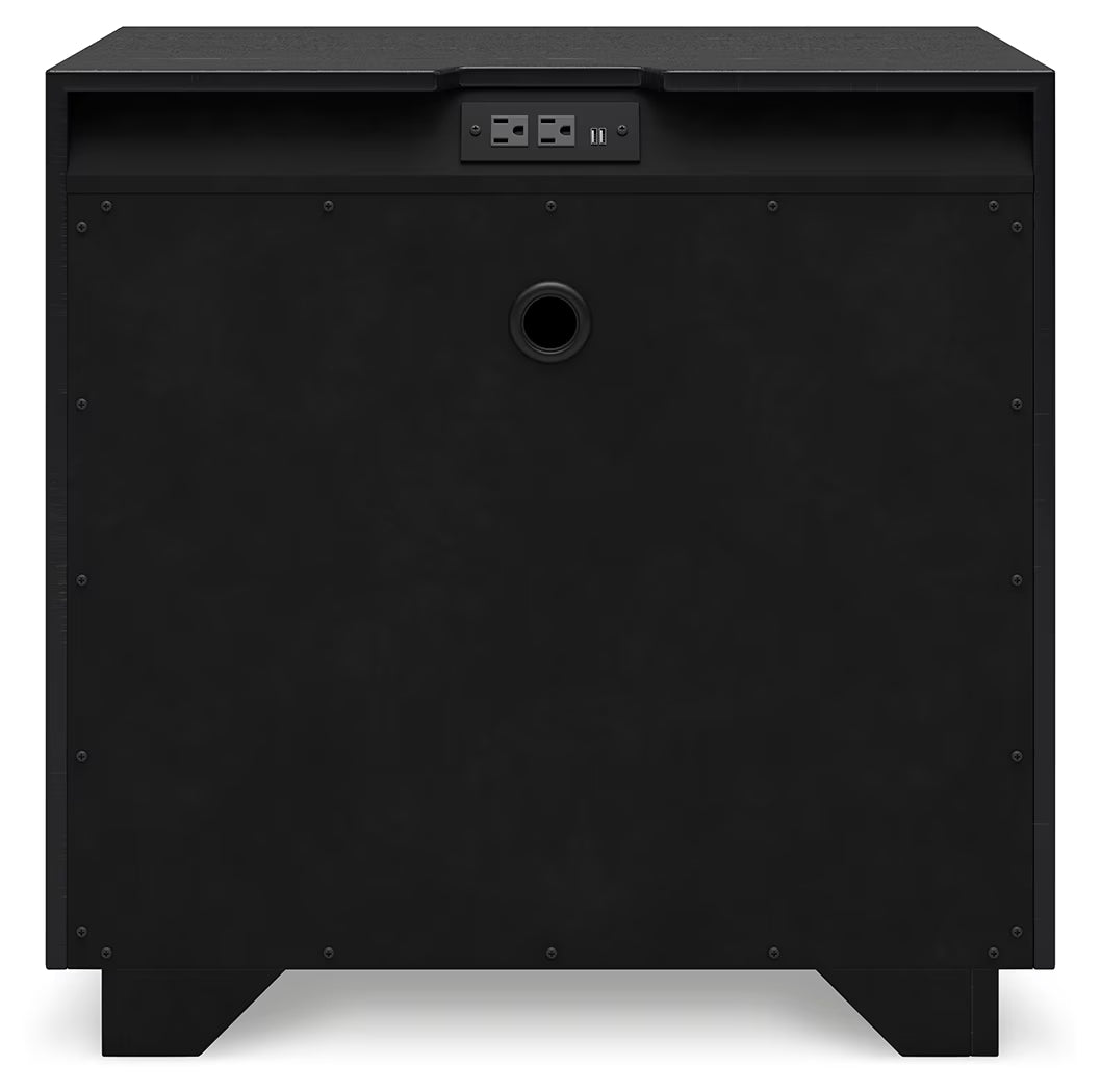 Londer - Black - Two Drawer Night Stand