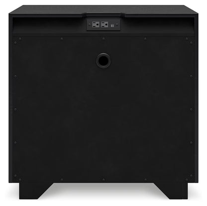 Londer - Black - Two Drawer Night Stand