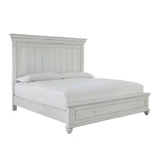 Kanwyn - Whitewash - California King Panel Bed With Storage Bench