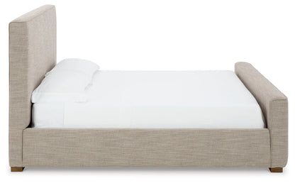 Dakmore - Brown - King Upholstered Bed