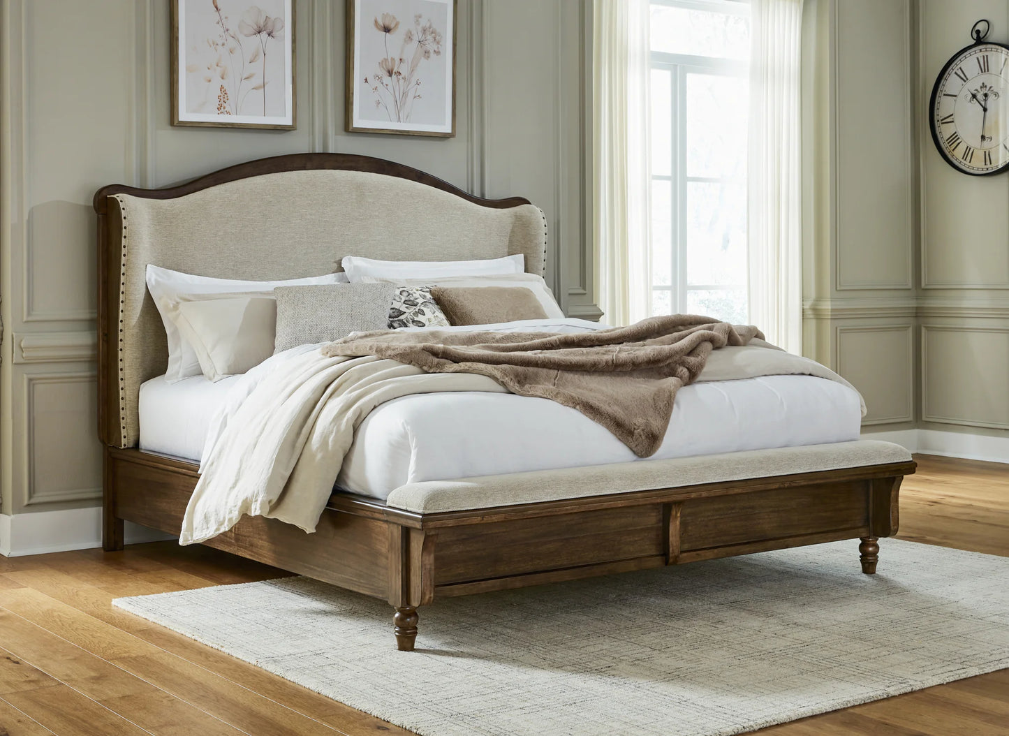 Sturlayne - Brown - Queen Upholstered Panel Bed