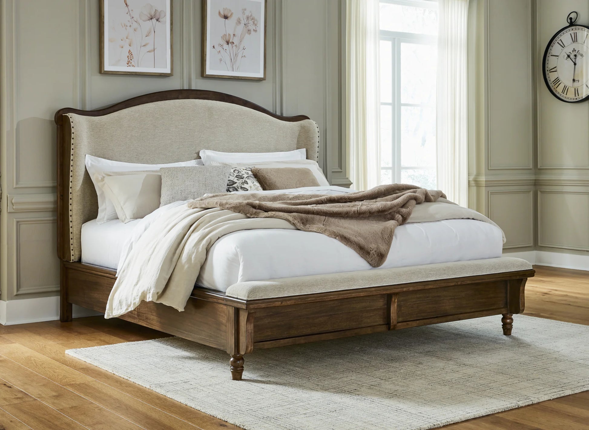 Sturlayne - Brown - King Upholstered Panel Bed