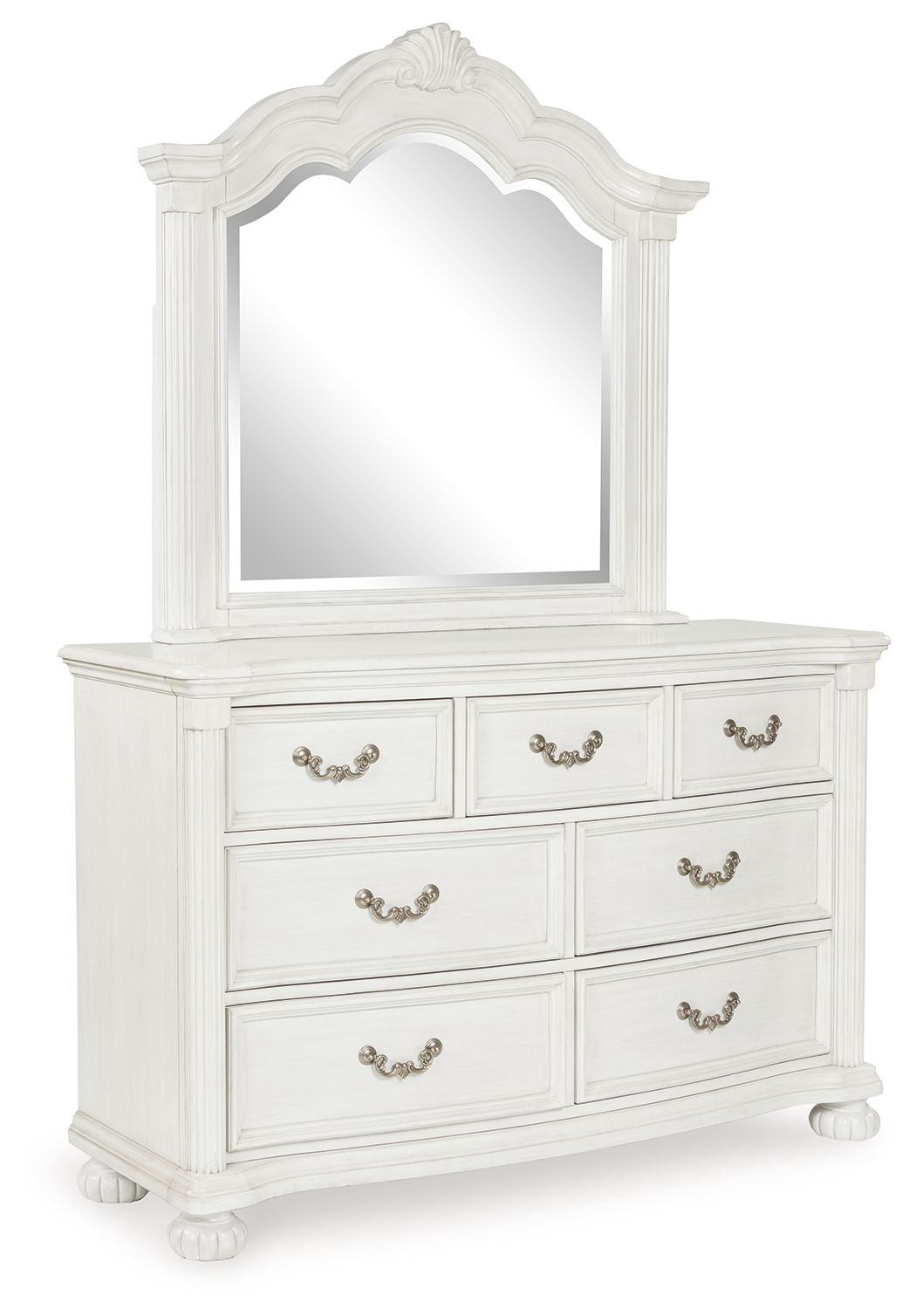 Montelaine - Antique White - Dresser And Mirror – Furniture Warehouse Ohio