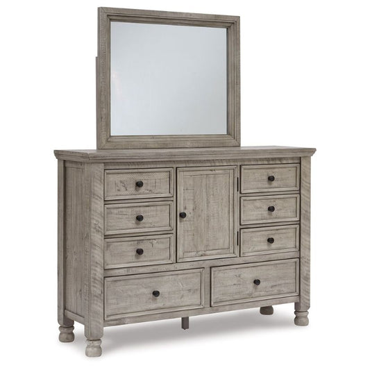 Harrastone - Gray - Dresser, Mirror