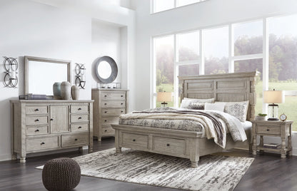 Harrastone - Gray - Queen Panel Storage Bed-4