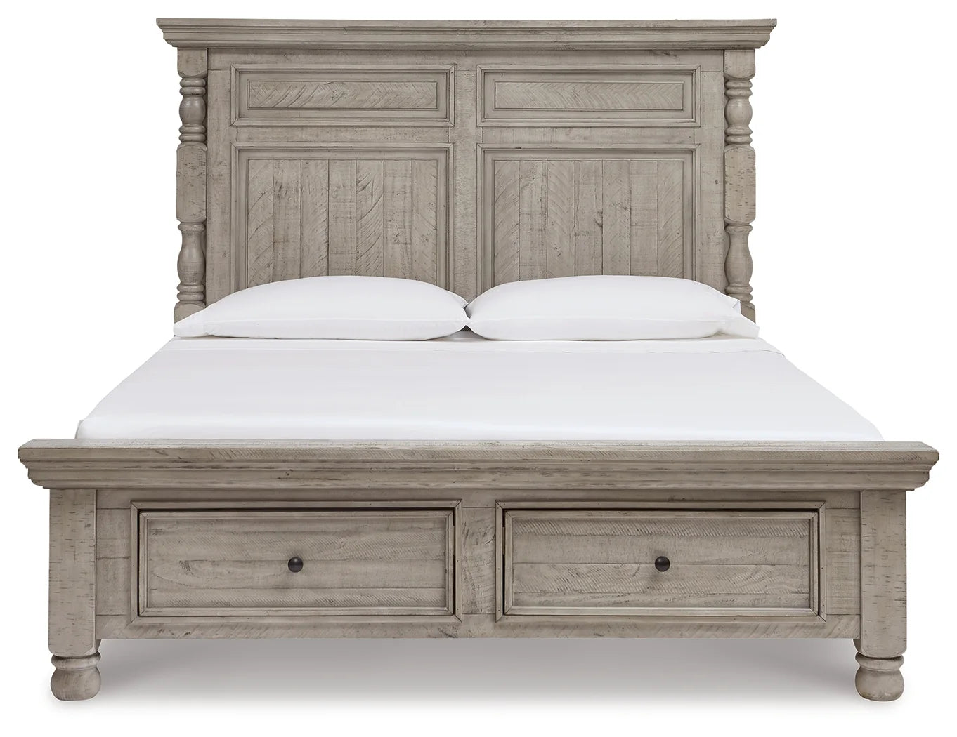 Harrastone - Gray - Queen Panel Storage Bed-5