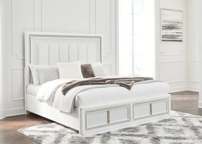 Chalanna - White - King Upholstered Storage Bed 1