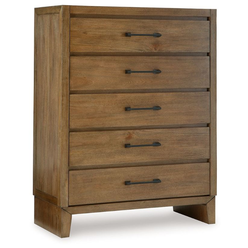 Sherbana - Light Brown - Five Drawer Chest