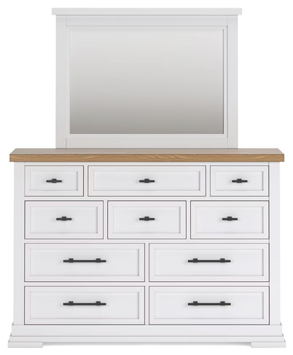 Ashbryn - White / Natural - Dresser And Mirror