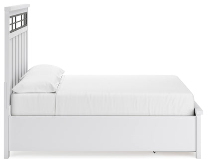 Ashbryn - White / Natural - California King Panel Storage Bed