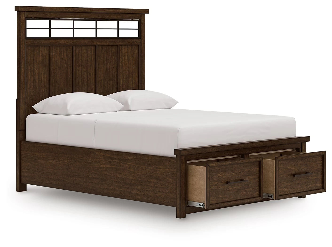 Taffenbrook - Medium Brown - Queen Panel Storage Bed