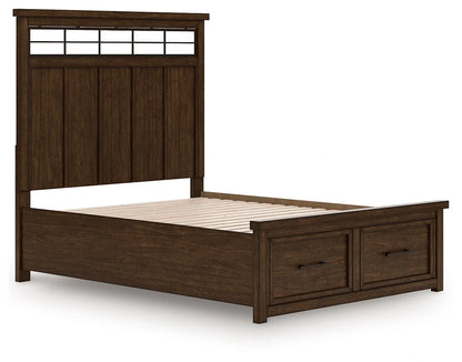 Taffenbrook - Medium Brown - Queen Panel Storage Bed