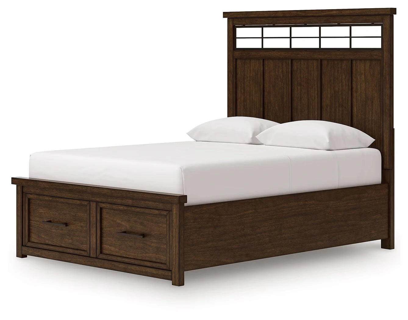 Taffenbrook - Medium Brown - Queen Panel Storage Bed