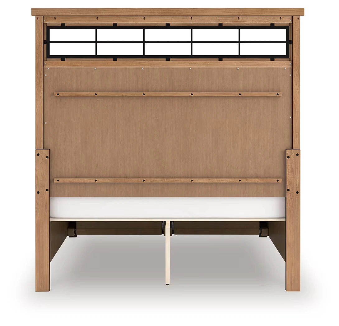 Taffenbrook - Medium Brown - Queen Panel Storage Bed