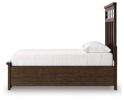 Taffenbrook - Medium Brown - Queen Panel Storage Bed
