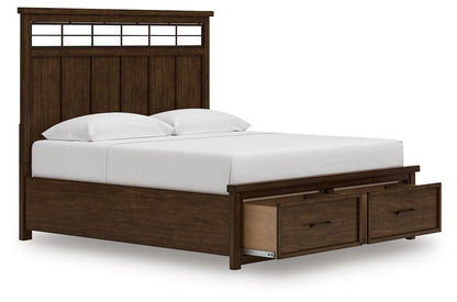 Taffenbrook - Medium Brown - King Panel Storage Bed