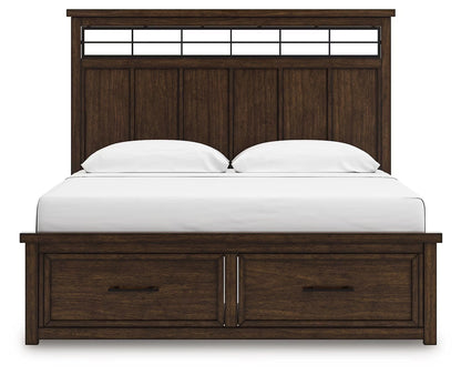 Taffenbrook - Medium Brown - King Panel Storage Bed