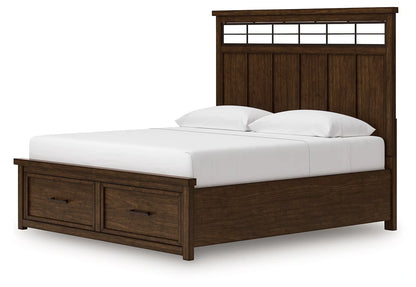 Taffenbrook - Medium Brown - King Panel Storage Bed