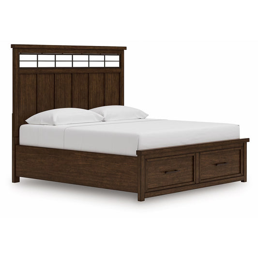 Taffenbrook - Medium Brown - King Panel Storage Bed
