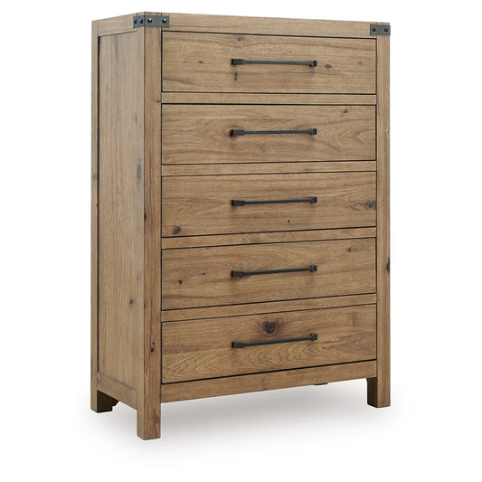 Ridgester - Five Drawer Chest - Light Brown